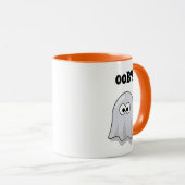 Confused Ghost Says "Oob?" Funny Halloween Cartoon Mok (Voorkant rechts)
