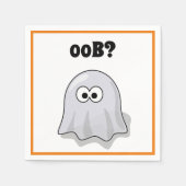 Confused Ghost Says "Oob?" Funny Halloween Cartoon Servet (Voorkant)