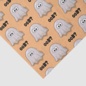 Confused Ghost Says "Oob?" Funny Halloween Cartoon Tissuepapier (Detail)
