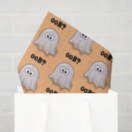 Confused Ghost Says "Oob?" Funny Halloween Cartoon Tissuepapier