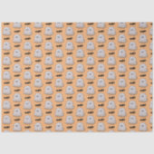 Confused Ghost Says "Oob?" Funny Halloween Cartoon Tissuepapier (Voorkant)