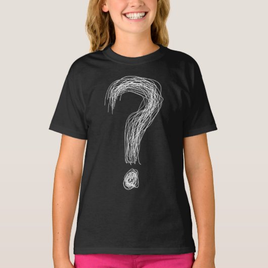Confused Scribble Question Mark Chaos Overthinking T-shirt (Voorkant)