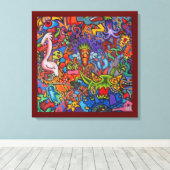 Confusion By Squid Fear City (2.5) Canvas Afdruk (Insitu (Houten vloer))