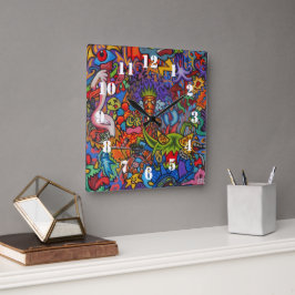 Confusion By Squid Fear City Vierkante Klok