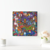 Confusion By Squid Fear City Vierkante Klok (Huis)