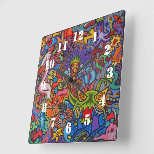 Confusion By Squid Fear City Vierkante Klok (Hoek)