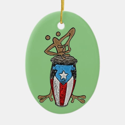 Conga Coqui Taino Keramisch Ornament (Voorkant)