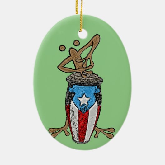 Conga Coqui Taino Keramisch Ornament (Achterkant)