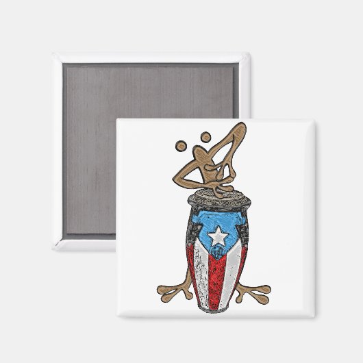 Conga Coqui Taino Magneet (Voorkant / Achterkant)