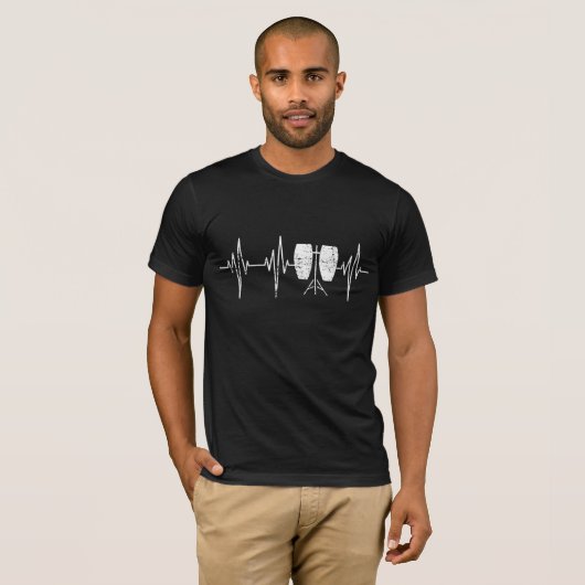 Conga drum - Conga drummer hartslag T-shirt (Voorkant volledig)