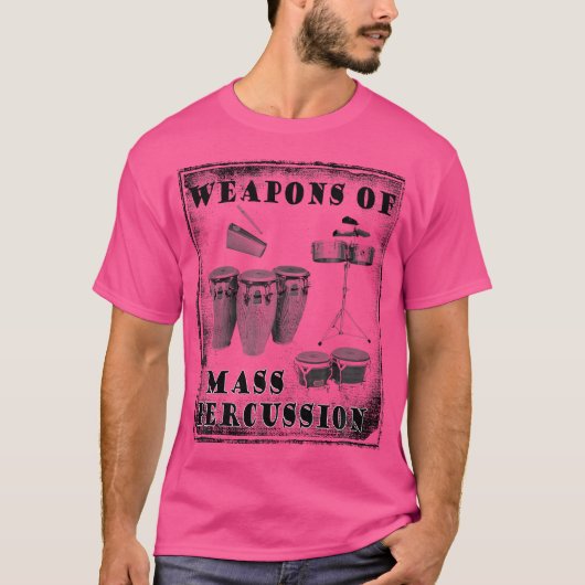 Conga Drum en Bongo Drum Wapens van de Massa Percu T-shirt (Voorkant)