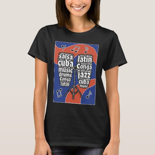 Conga drum muziekinstrument professionals Cuba T-shirt (Voorkant)