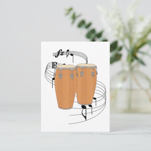 Conga Drums Briefkaart (Staand voorkant)