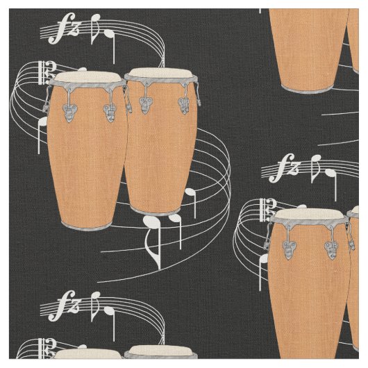 Conga Drums Fabric - Donker Stof (Close Up)