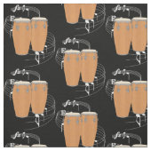 Conga Drums Fabric - Donker Stof (Swatch)