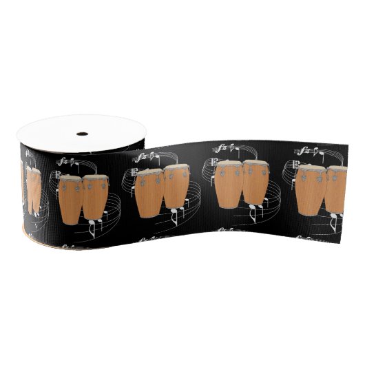 Conga Drums Ribbon - Donker Grosgrain Lint (Spoel)
