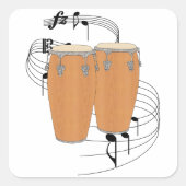 Conga Drums Vierkante Sticker (Voorkant)