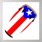 Conga Flag Puerto Rico Poster (Voorkant)