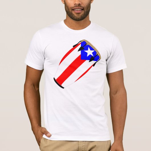Conga Flag Puerto Rico T-shirt (Voorkant)