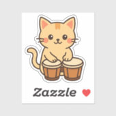 Conga Kat Percussie Beat Sticker (Vel)