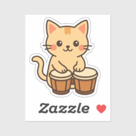 Conga Kat Percussie Beat Sticker