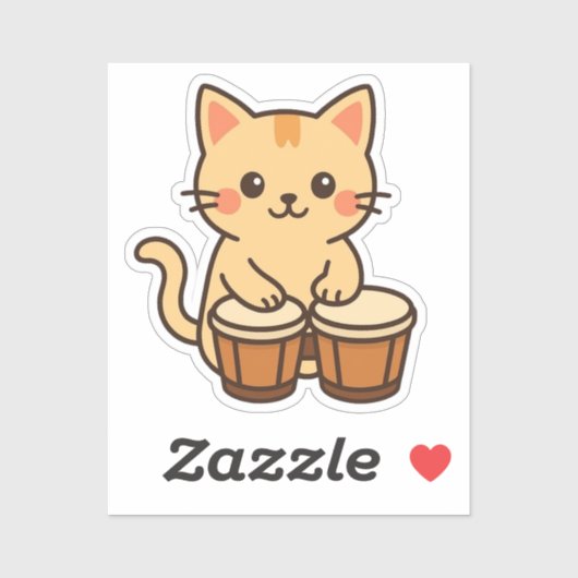 Conga Kat Percussie Beat Sticker (Vel)