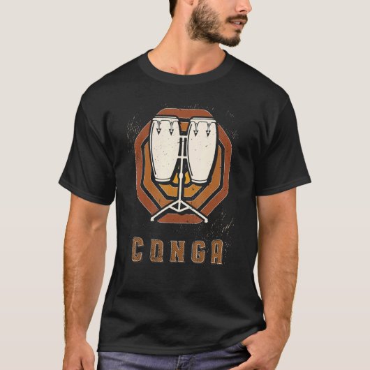 Conga  Retro Classic Music Love T-shirt (Voorkant)
