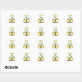 Conga spelende Stickman Ronde Sticker (Vel)