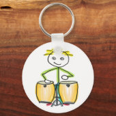 Conga spelende Stickman Sleutelhanger (Achterkant)