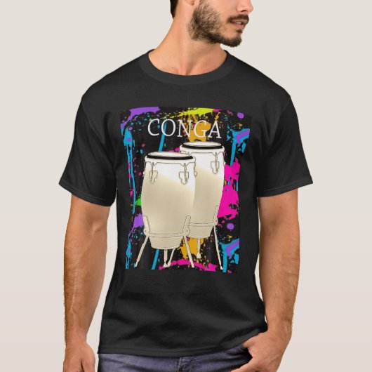 Conga-speler Conga Drum Instrument Musician T Shir T-shirt (Voorkant)