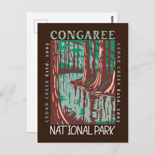 Congaree National Park Cedar Creek  Briefkaart (Voorkant / Achterkant)