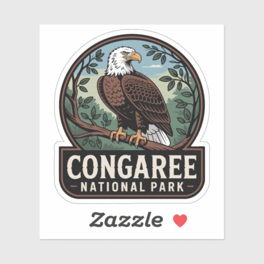 Congaree National Park Eagle Embleem Sticker (Vel)
