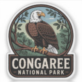 Congaree National Park Eagle Embleem Sticker (Voorkant)