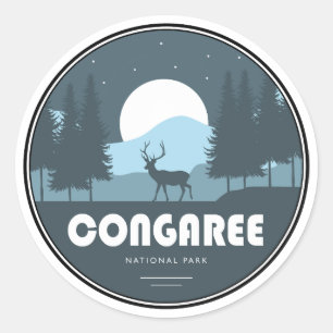 Congaree National Park Herten Ronde Sticker