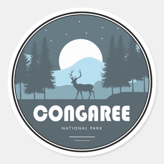 Congaree National Park Herten Ronde Sticker (Voorkant)