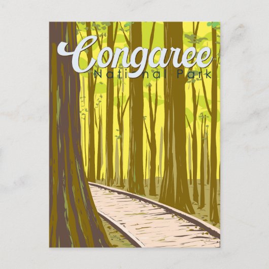Congaree National Park Illustration Travel  Briefkaart (Voorkant)