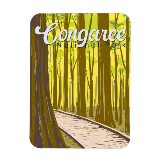 Congaree National Park Illustration Travel Magneet (Verticaal)
