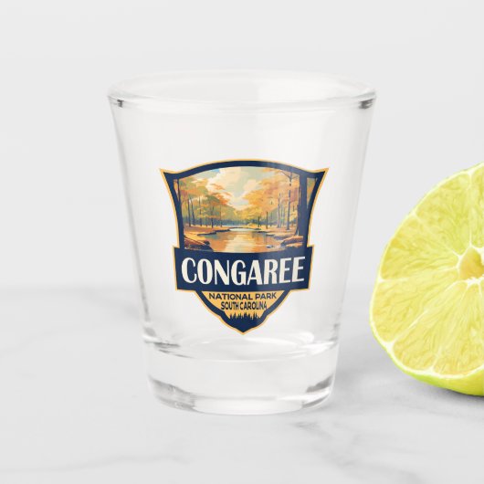 Congaree National Park Illustration Travel  Shot Glas (Voorkant)