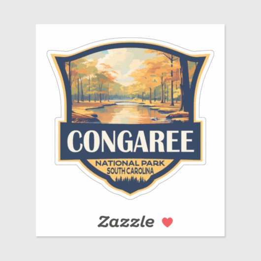 Congaree National Park Illustration Travel  Sticker (Vel)
