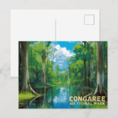 Congaree National Park Moeras Kunst Briefkaart (Voorkant / Achterkant)