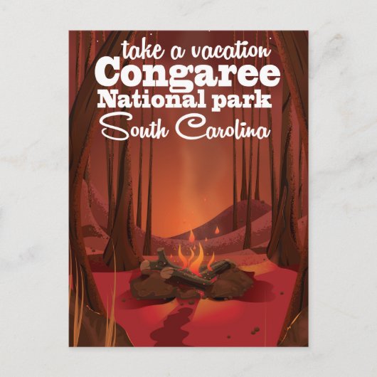 Congaree National Park-reisposter Briefkaart (Voorkant)
