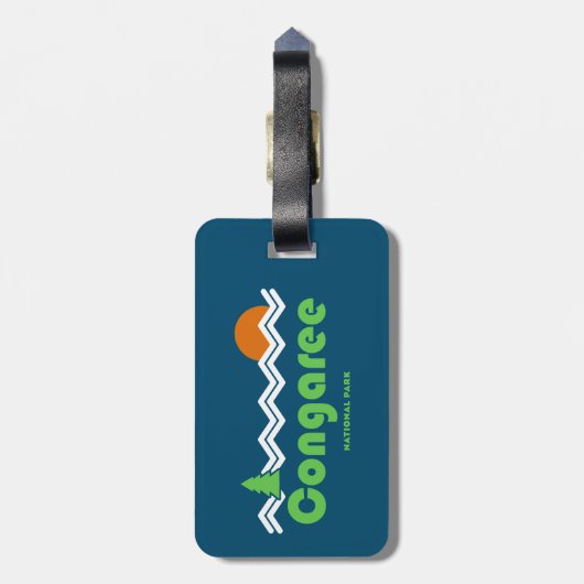 Congaree National Park Retro Bagagelabel (Achterkant verticaal)