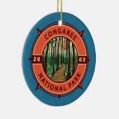 Congaree National Park Retro Compass Embleem Keramisch Ornament (Rechts)