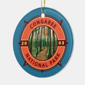 Congaree National Park Retro Compass Embleem Keramisch Ornament (Links)