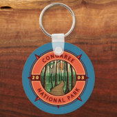 Congaree National Park Retro Compass Embleem Sleutelhanger (Voorkant)