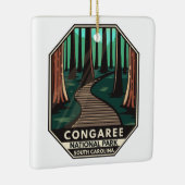 Congaree National Park Retro Emblem Keramisch Ornament (Rechts)