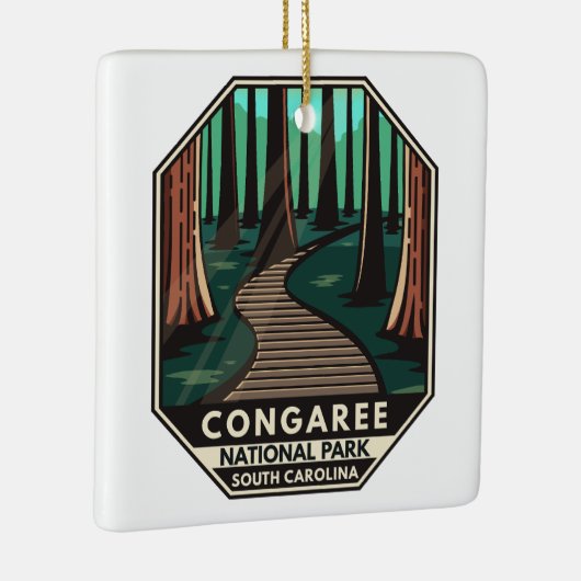 Congaree National Park Retro Emblem Keramisch Ornament (Rechts)