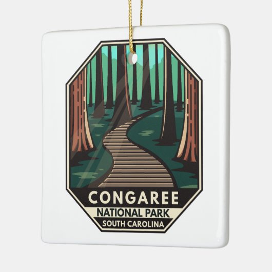 Congaree National Park Retro Emblem Keramisch Ornament (Links)