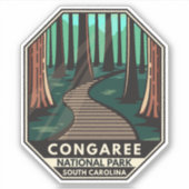 Congaree National Park Retro Emblem Sticker (Voorkant)