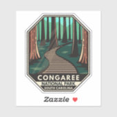 Congaree National Park Retro Emblem Sticker (Vel)